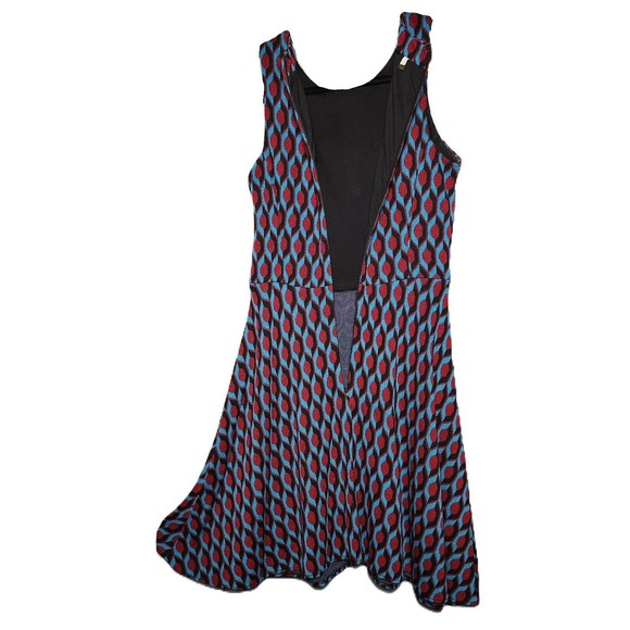 Anthropologie 4C Women's XS Geometric Red/Blue/Black Print Dress - Picture 5 of 7